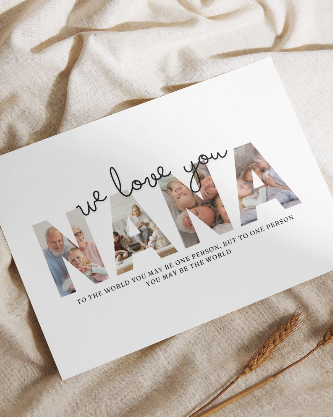 Nana Name Photo print | Editable Canva Template
