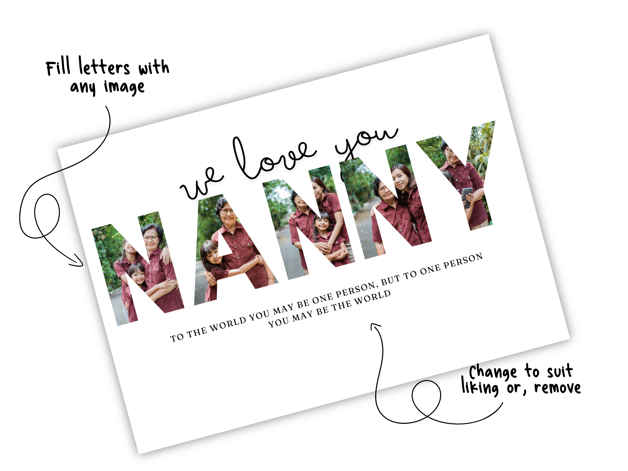 Nana Name Photo print | Editable Canva Template