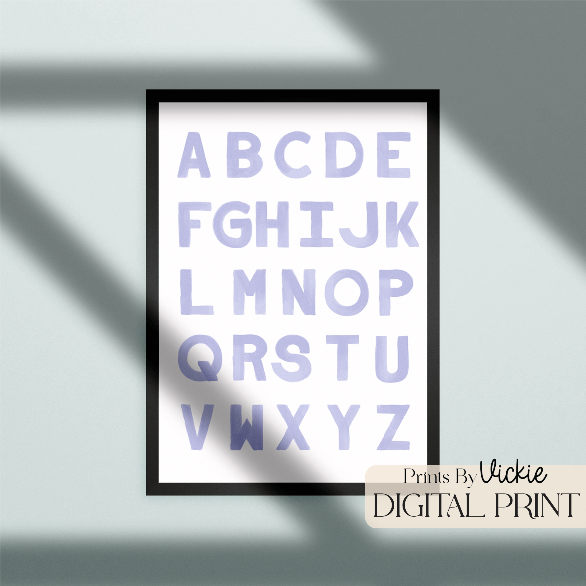 Watercolour Alphabet Nursery Print