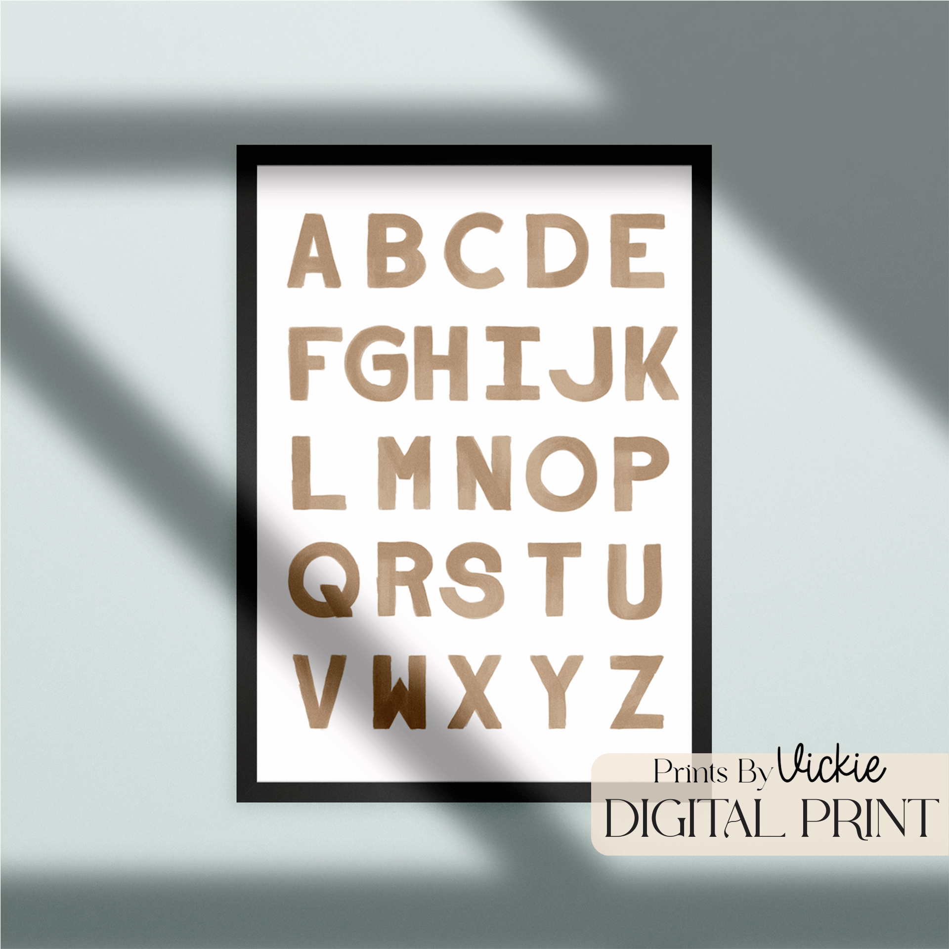 Watercolour Alphabet Nursery Print