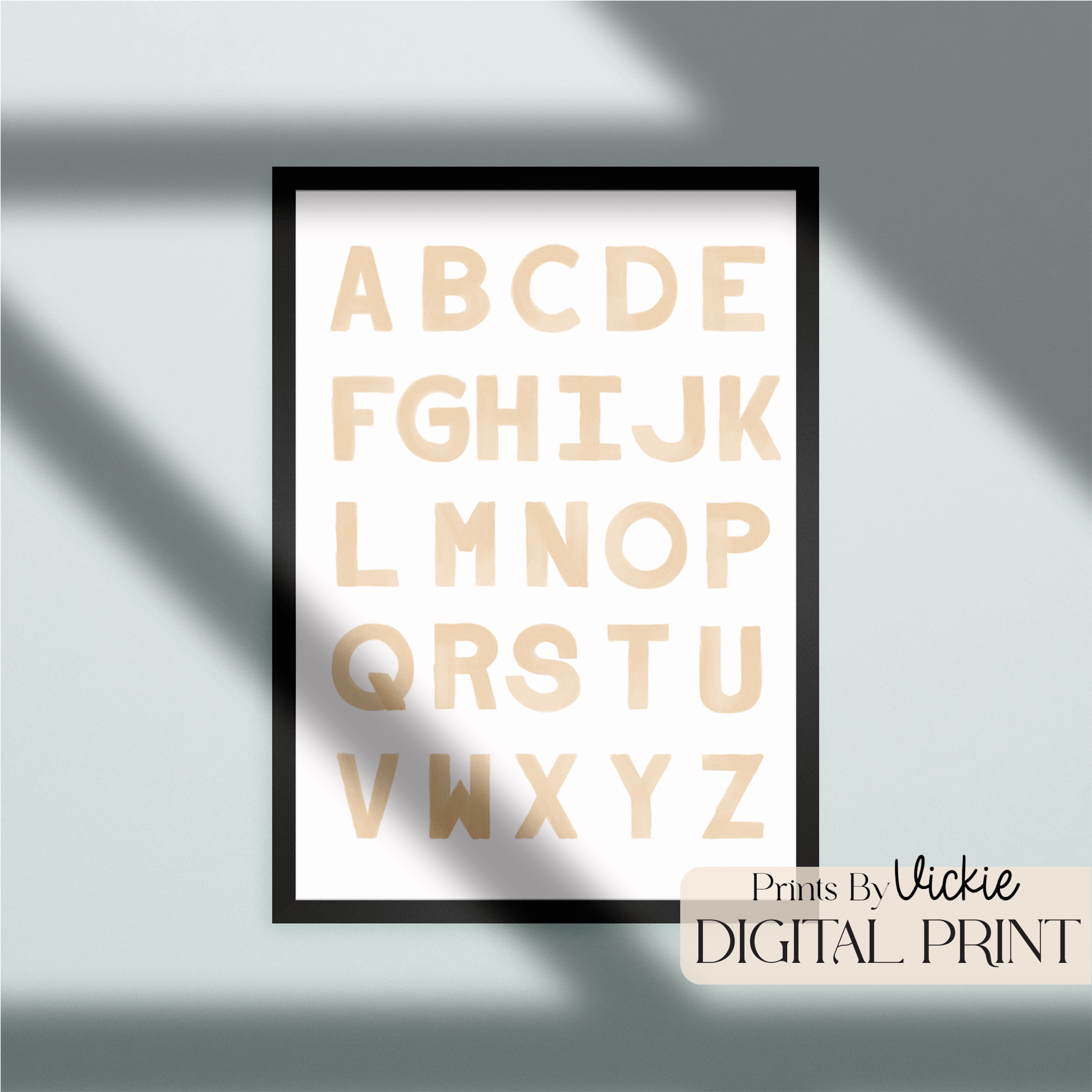 Watercolour Alphabet Nursery Print