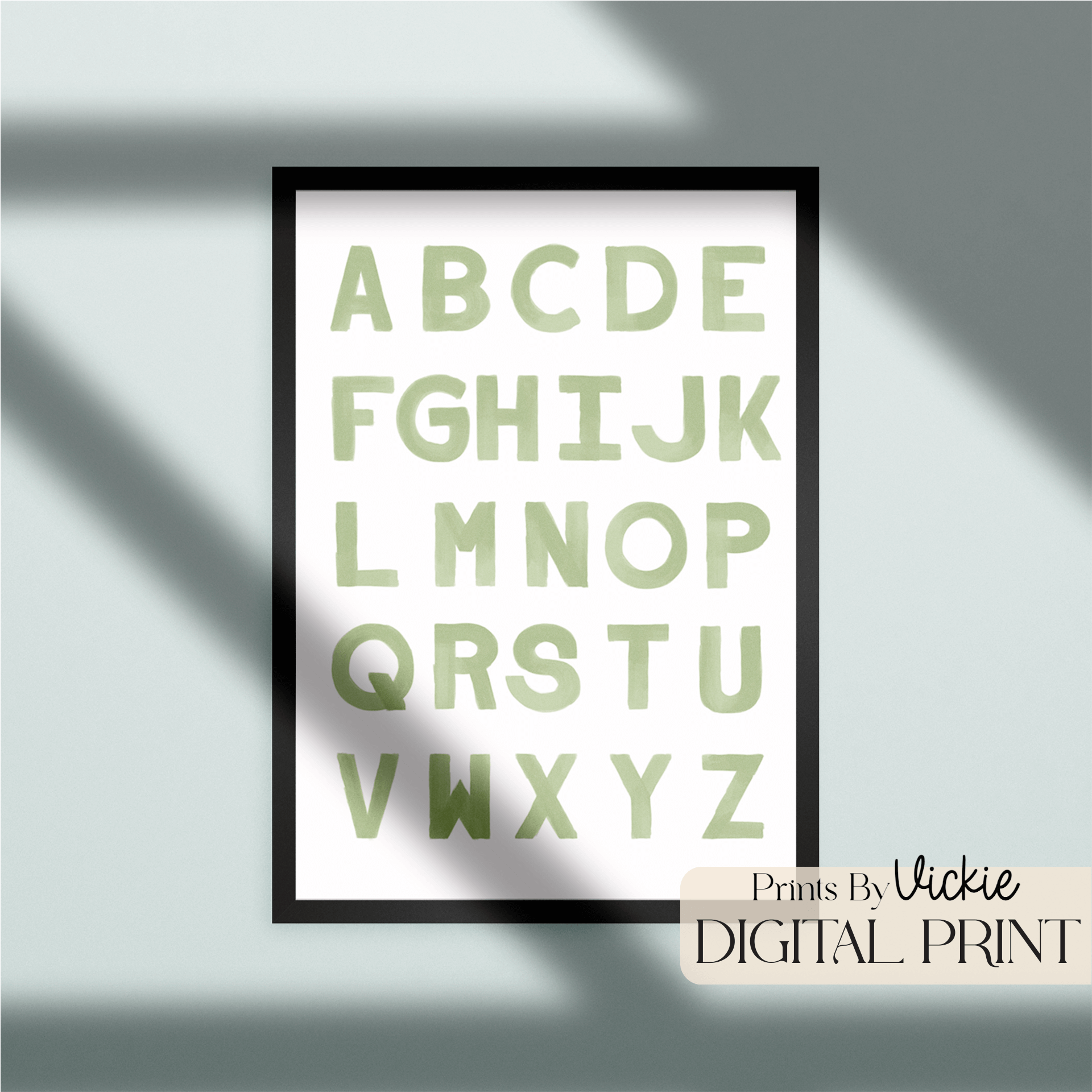 Watercolour Alphabet Nursery Print
