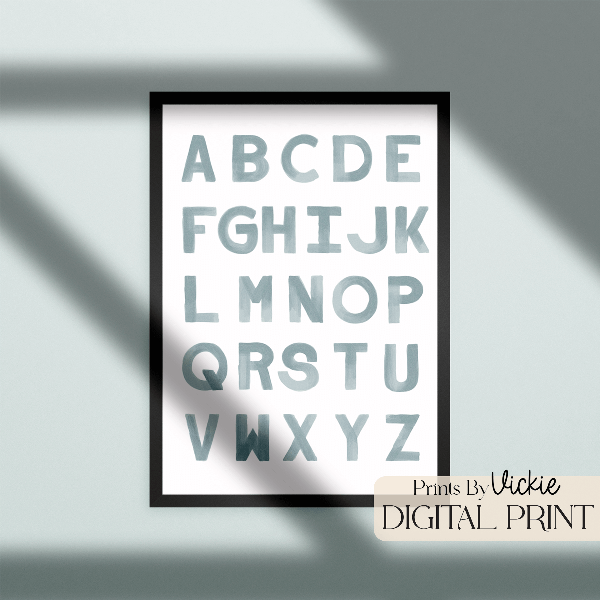 Watercolour Alphabet Nursery Print
