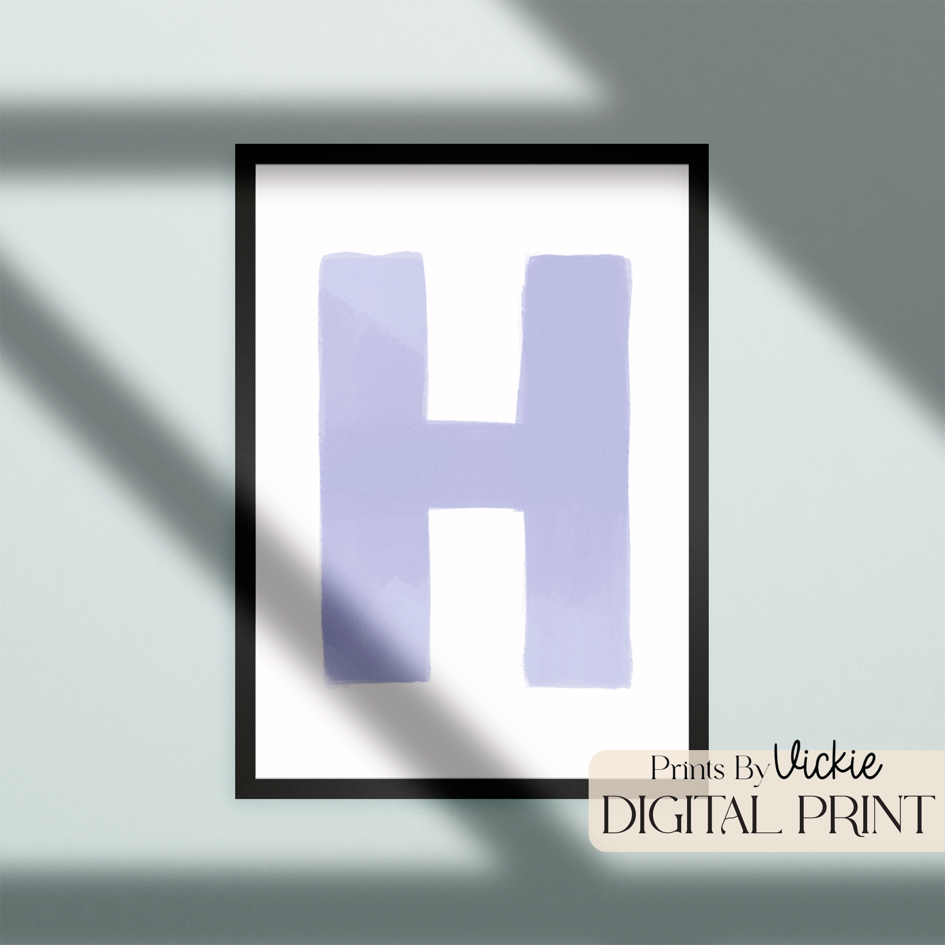 Watercolour Letter A-Z Baby Nursery Print