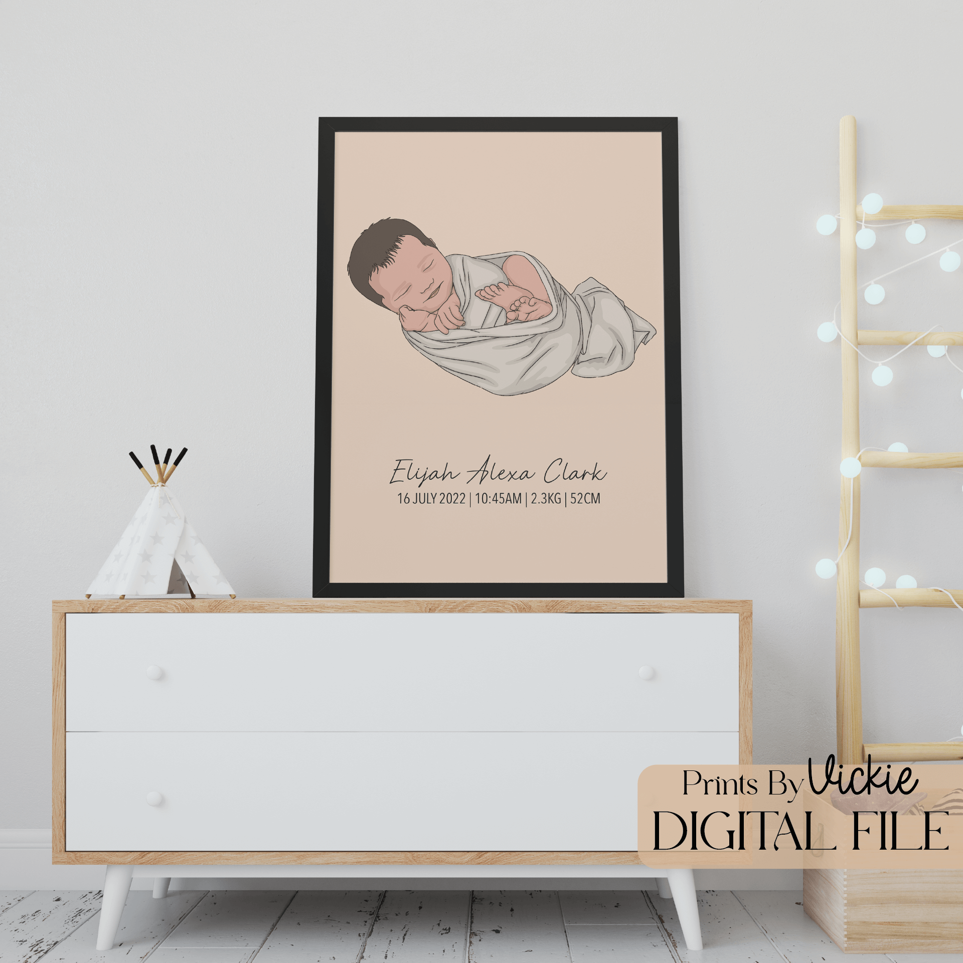 Baby Birth Print with Details | Custom Print