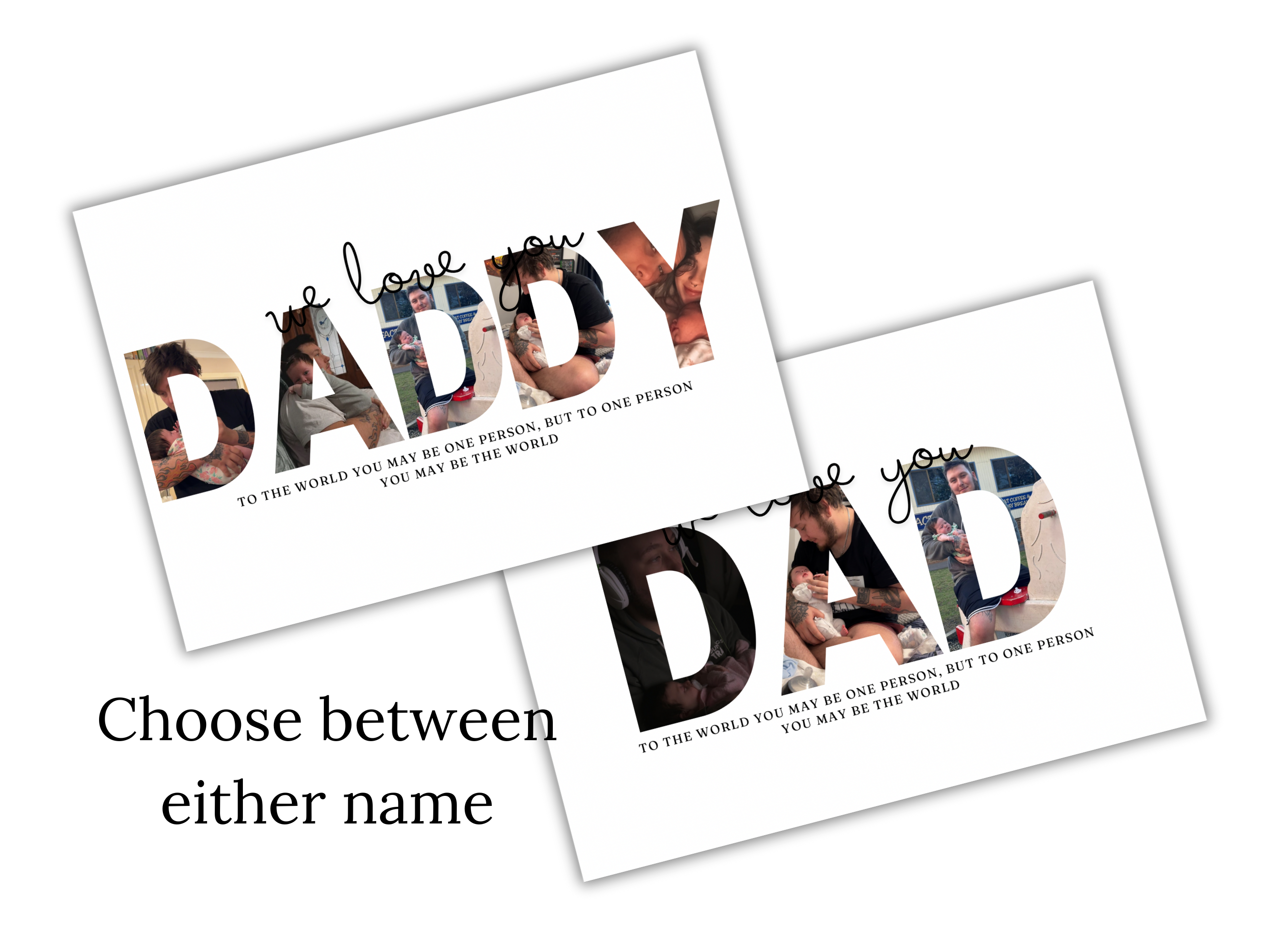 Daddy Name Photo print | Editable Canva Template