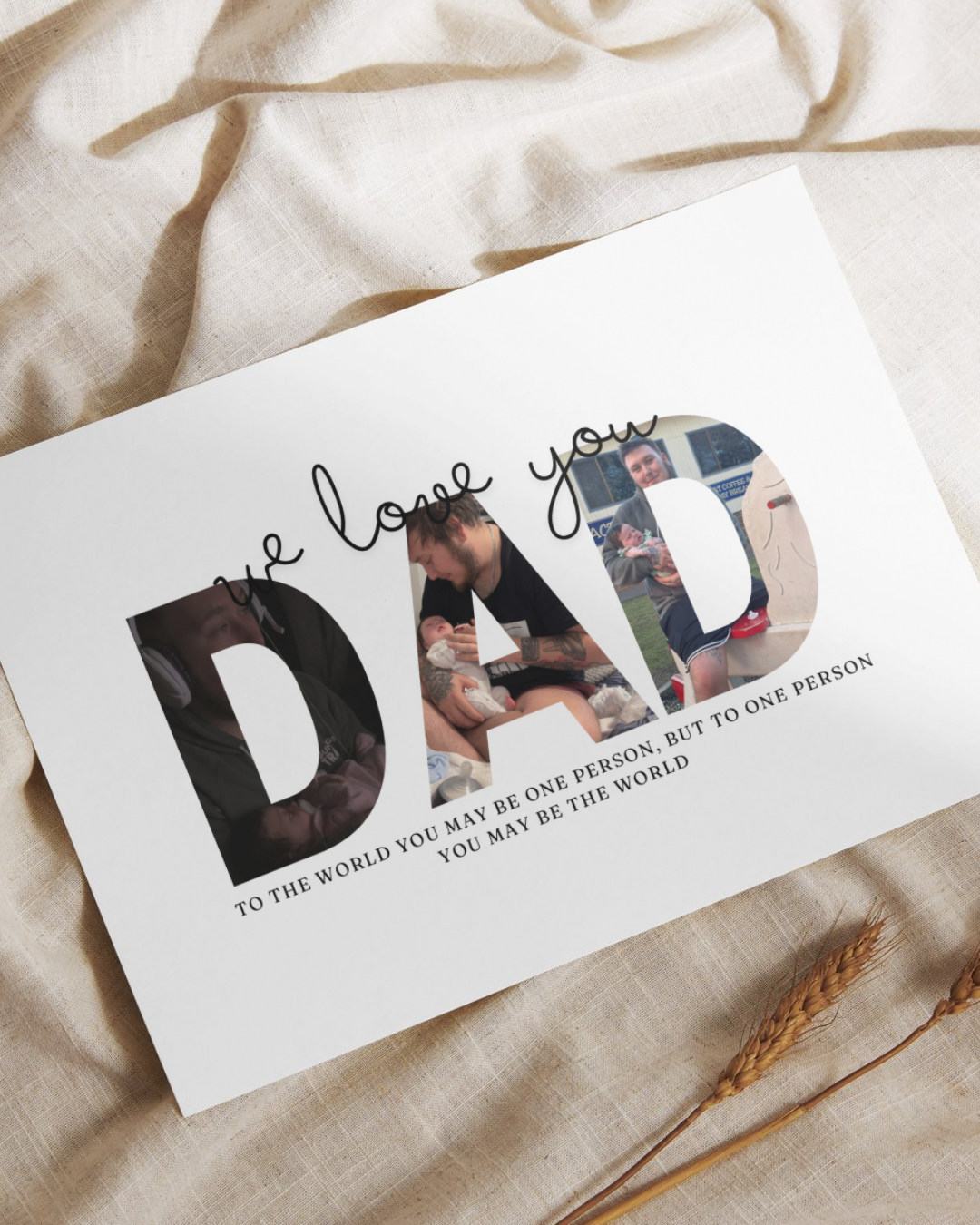 Daddy Name Photo print | Editable Canva Template