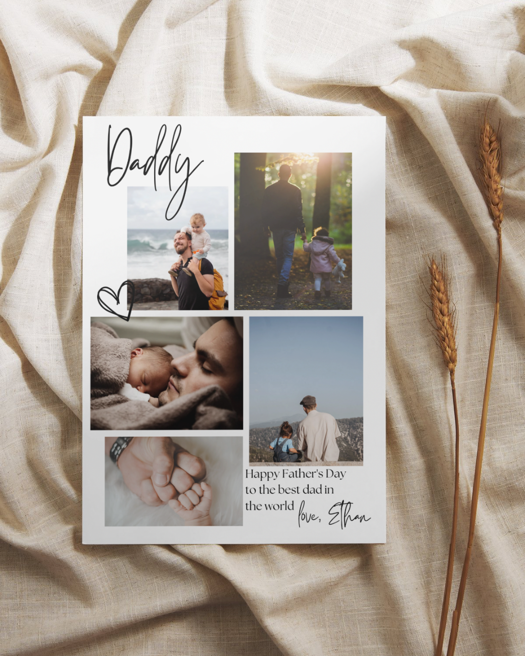 Daddy Photo Collage print | Editable Canva Template