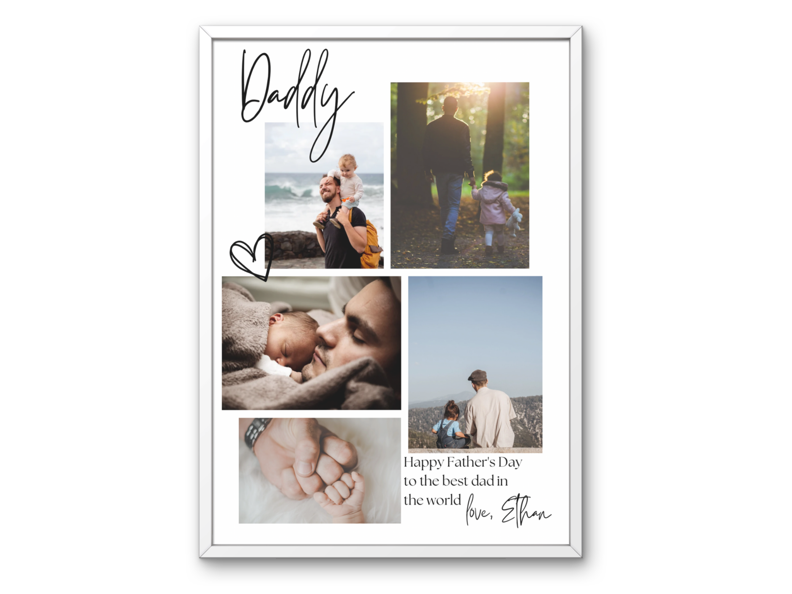 Daddy Photo Collage print | Editable Canva Template