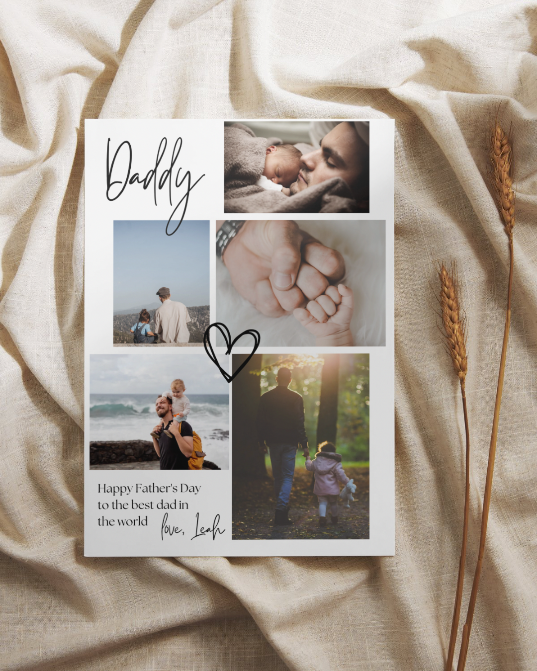 Daddy Photo Collage print | Editable Canva Template