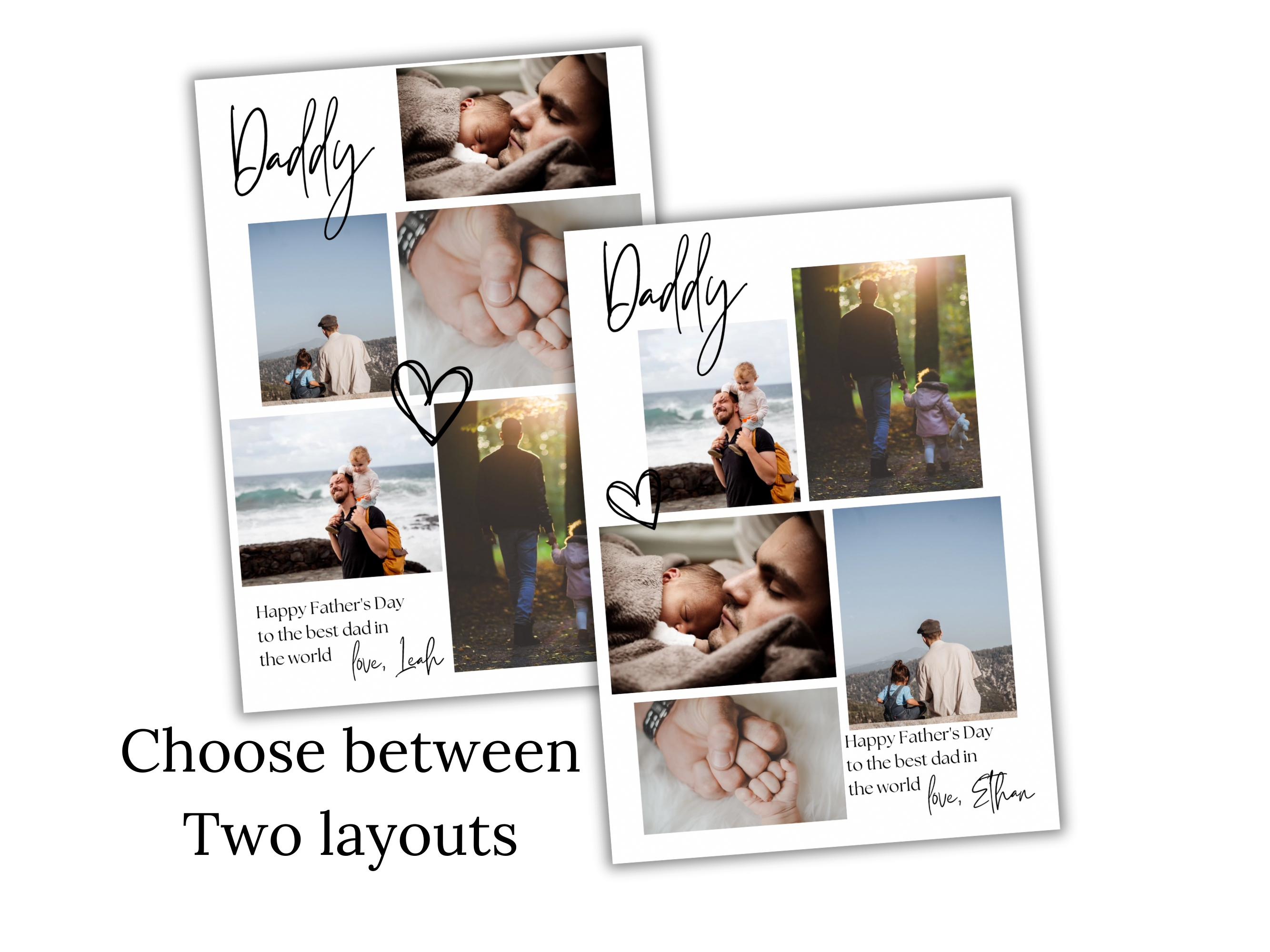 Daddy Photo Collage print | Editable Canva Template