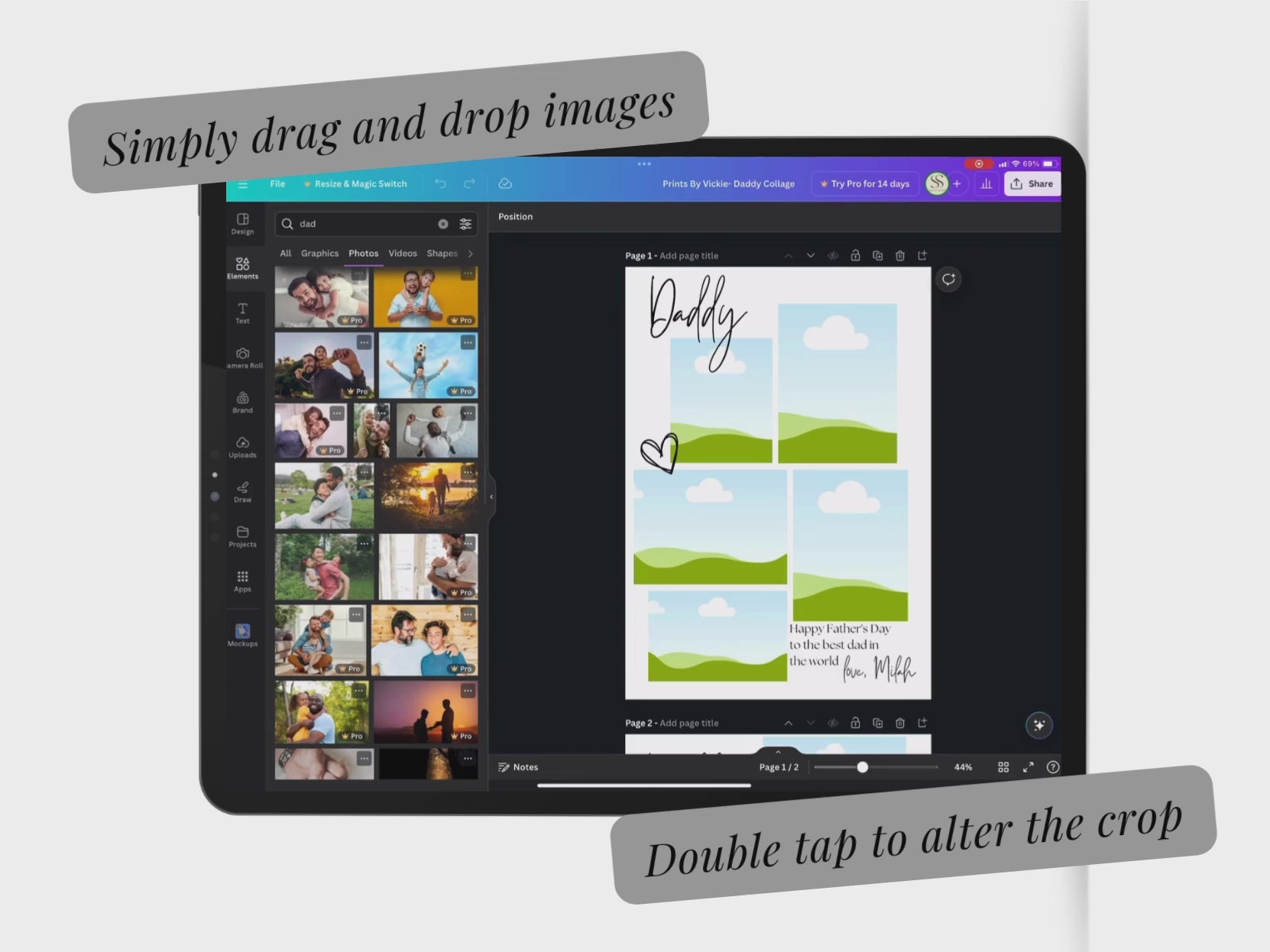 'Dad' Photo Print | Editable Canva Template