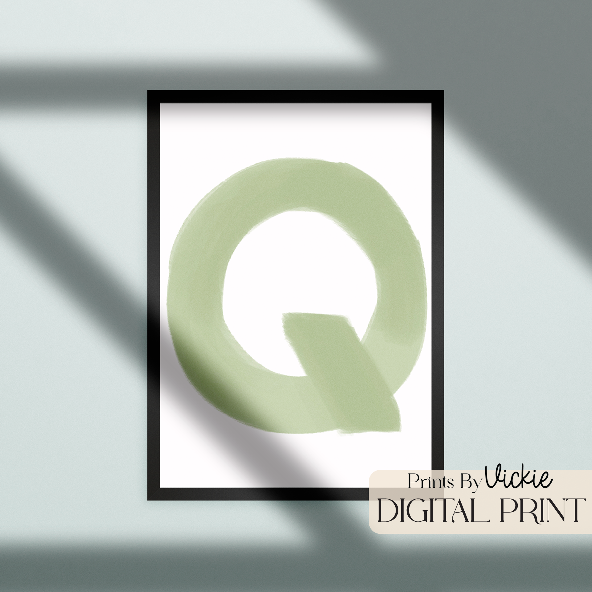 Watercolour Letter A-Z Baby Nursery Print