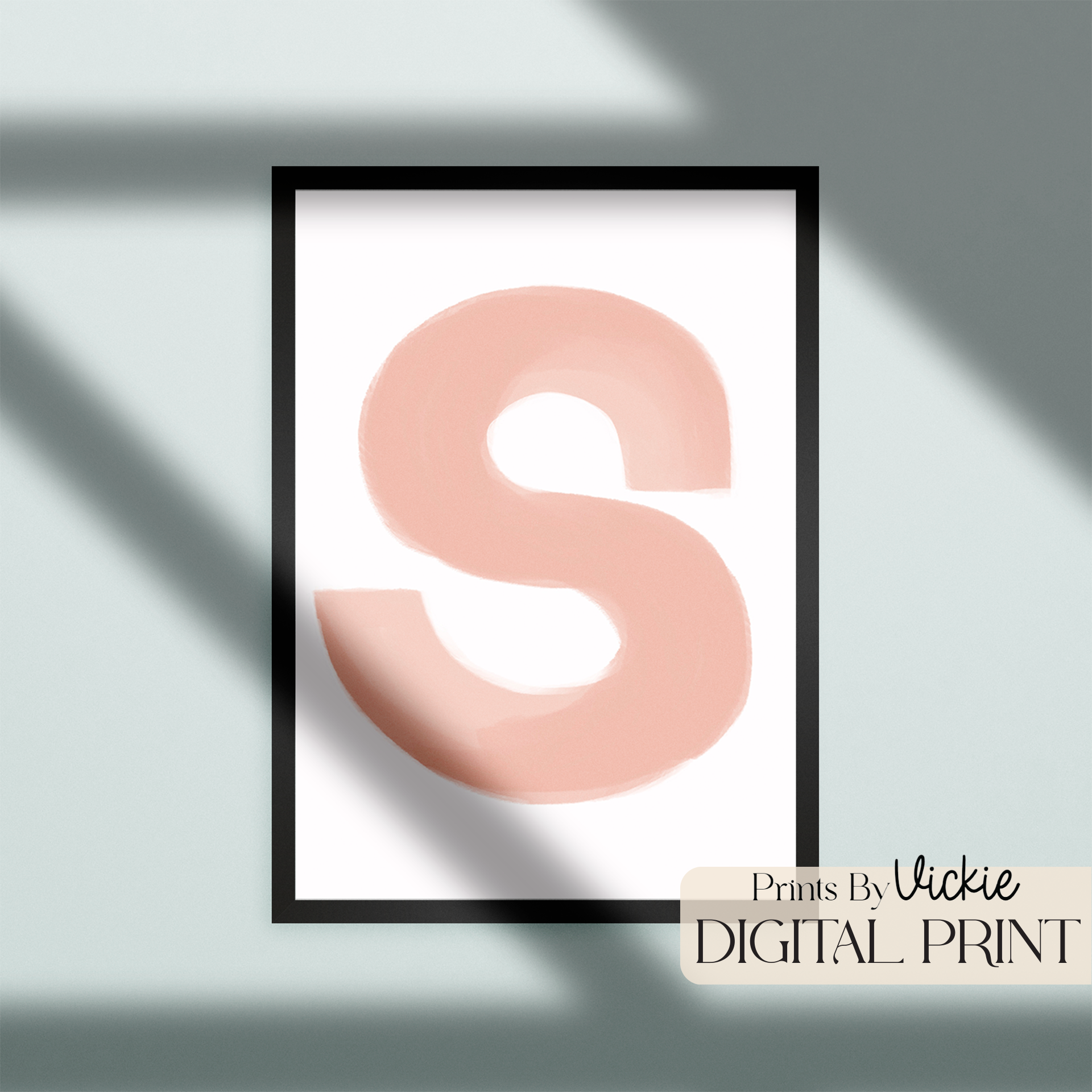 Watercolour Letter A-Z Baby Nursery Print