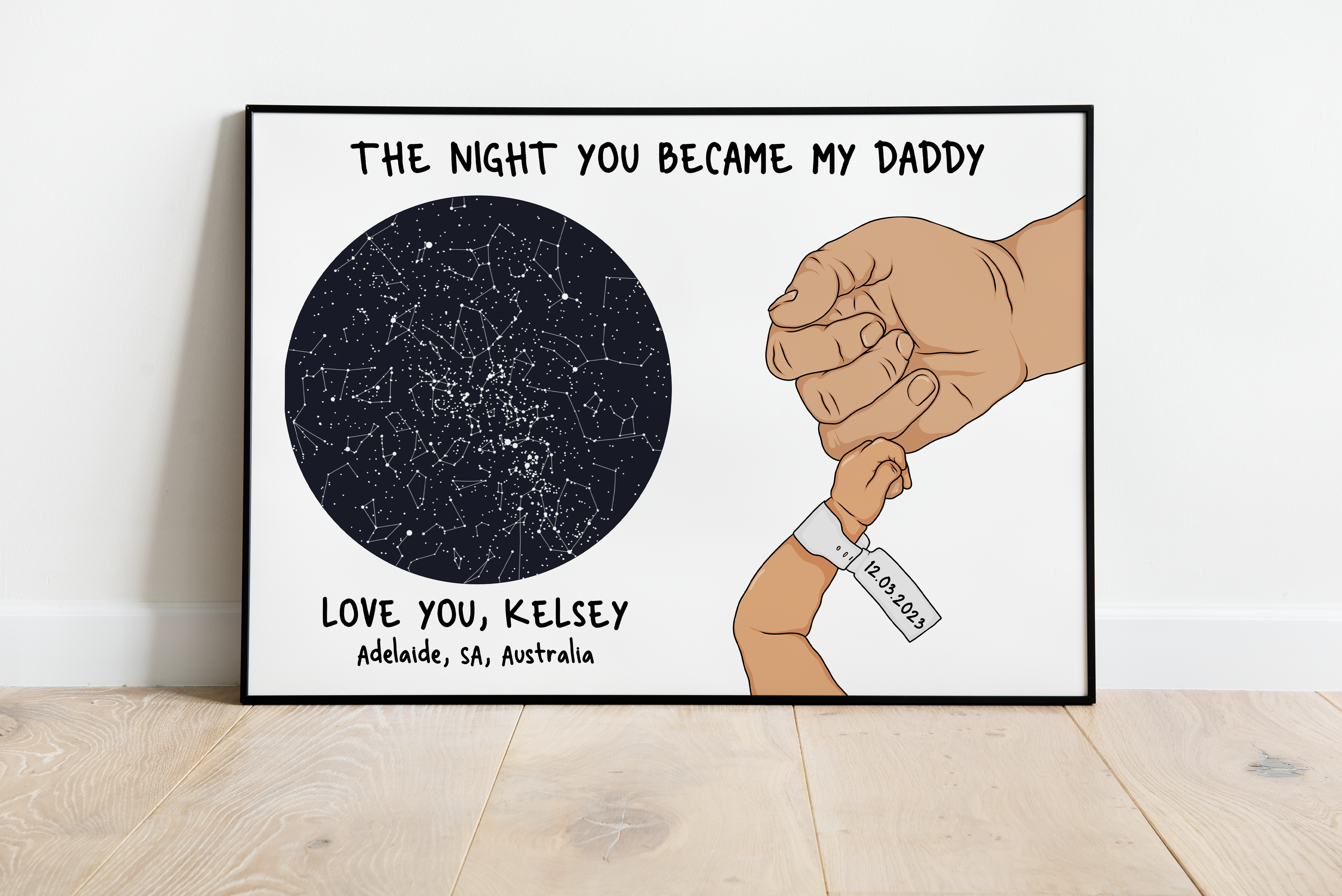 'The night you became Daddy' | Personalised Star Map Print