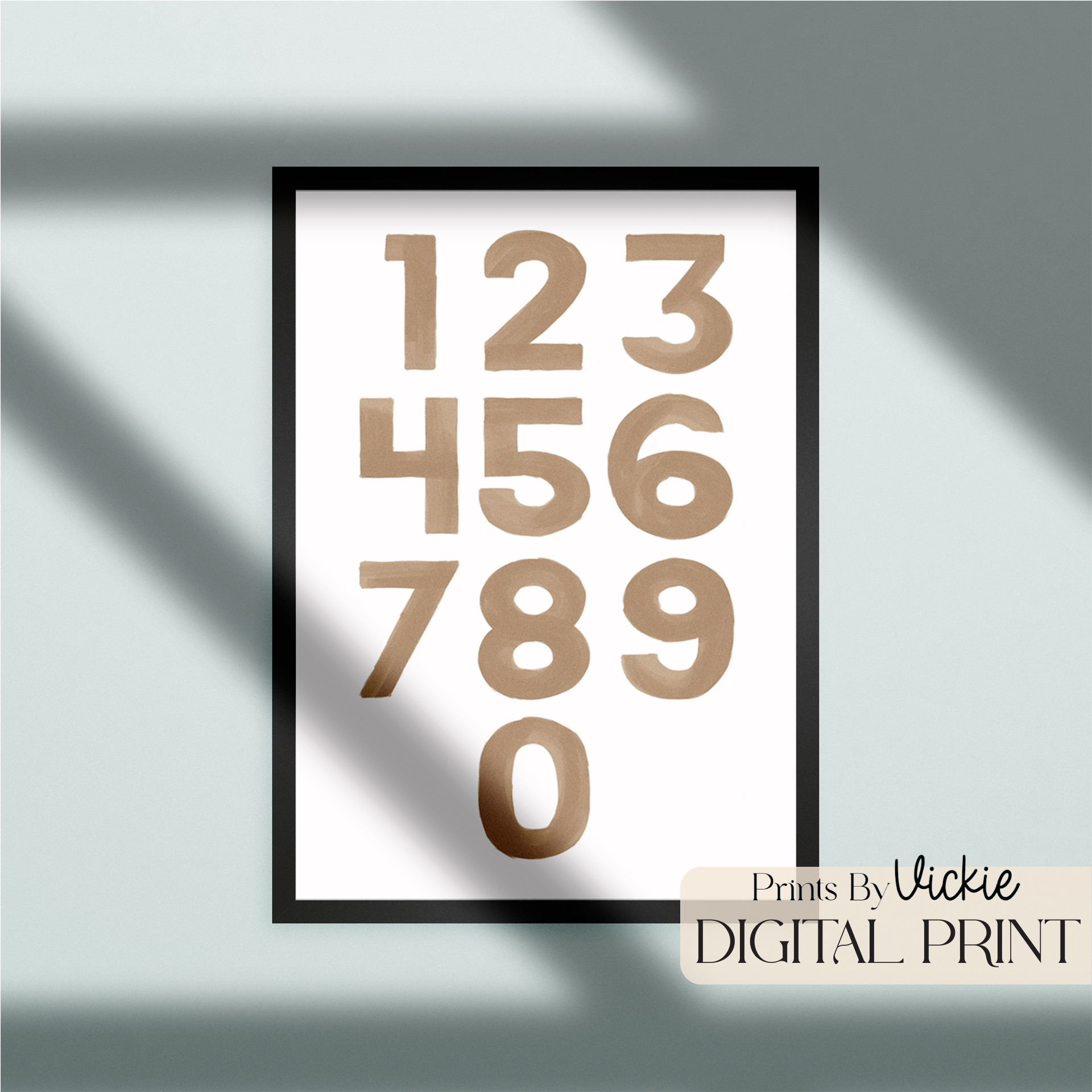 Watercolour Numbers Nursery Print
