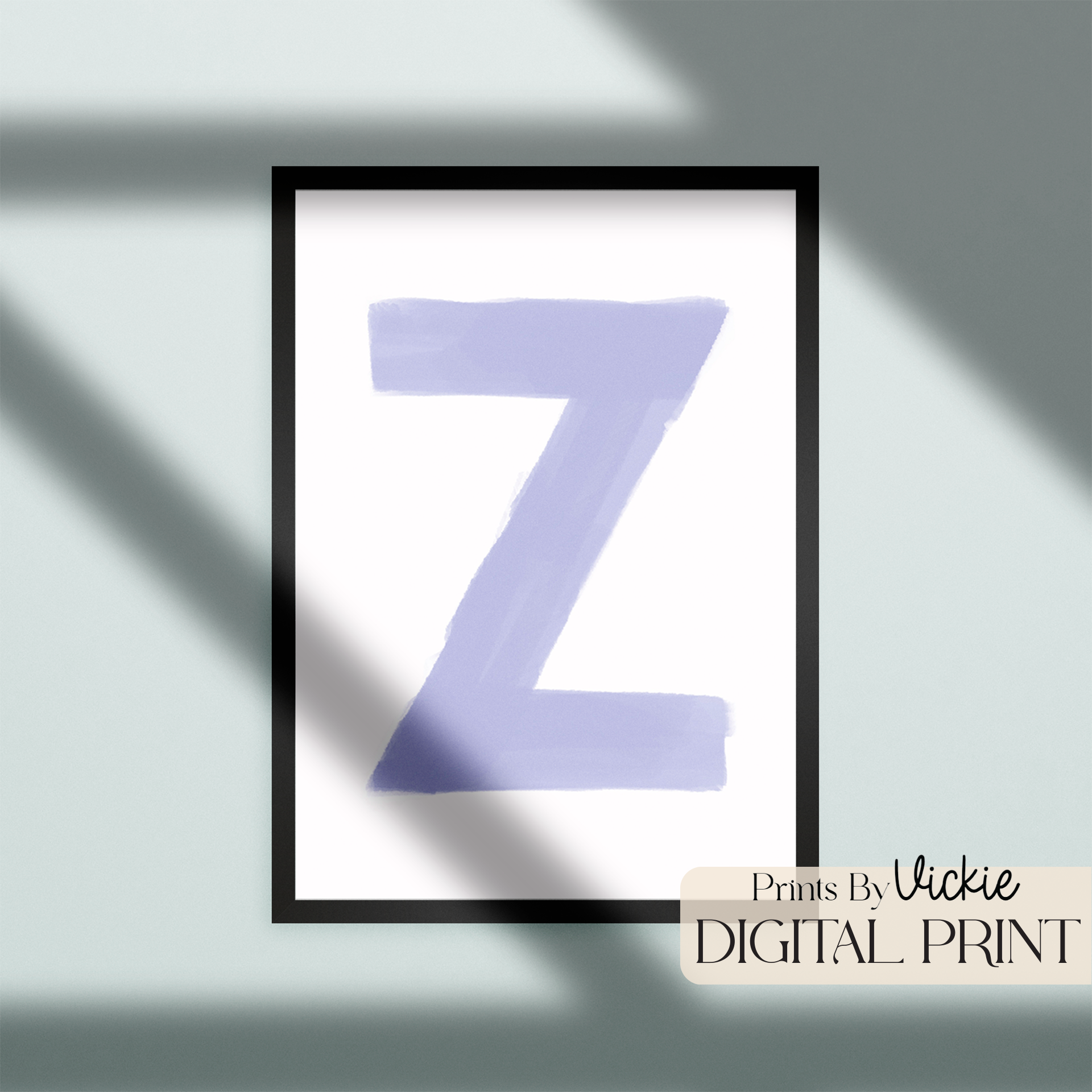 Watercolour Letter A-Z Baby Nursery Print