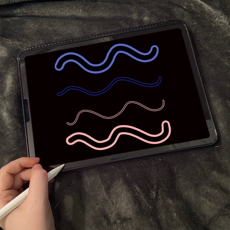 Monoline Outline Procreate Brush - Lettering brush for Procreate iPad - Vickie Design Co