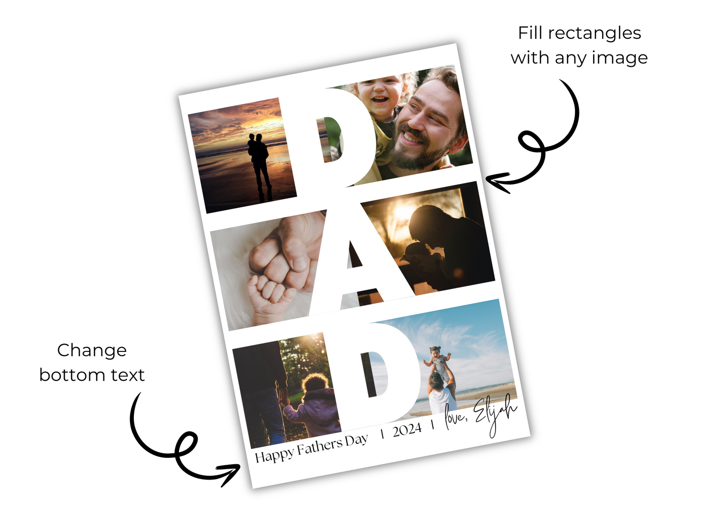 'Dad' Custom Editable Photo Print