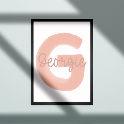 Watercolour Custom Letter Nursery Print