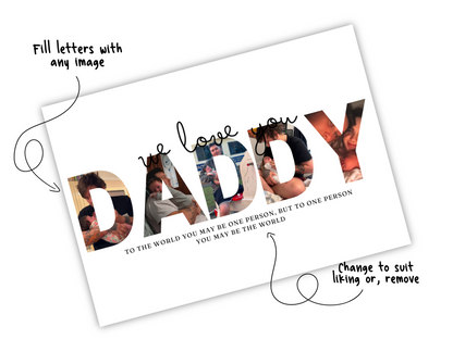 Daddy Editable Photo print