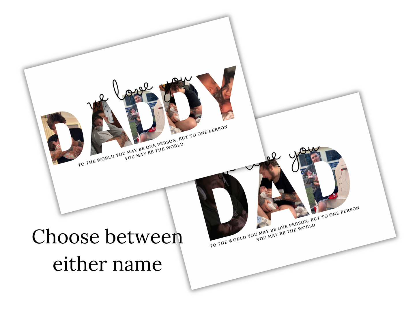 Daddy Editable Photo print