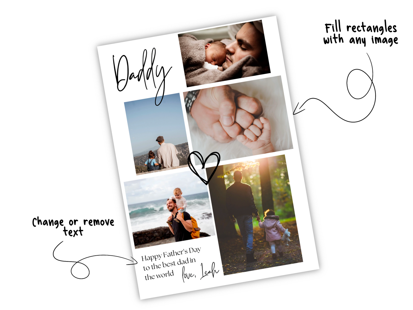 Daddy Editable Photo Collage print