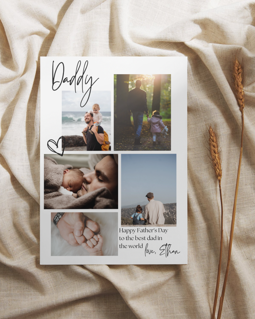 Daddy Editable Photo Collage print