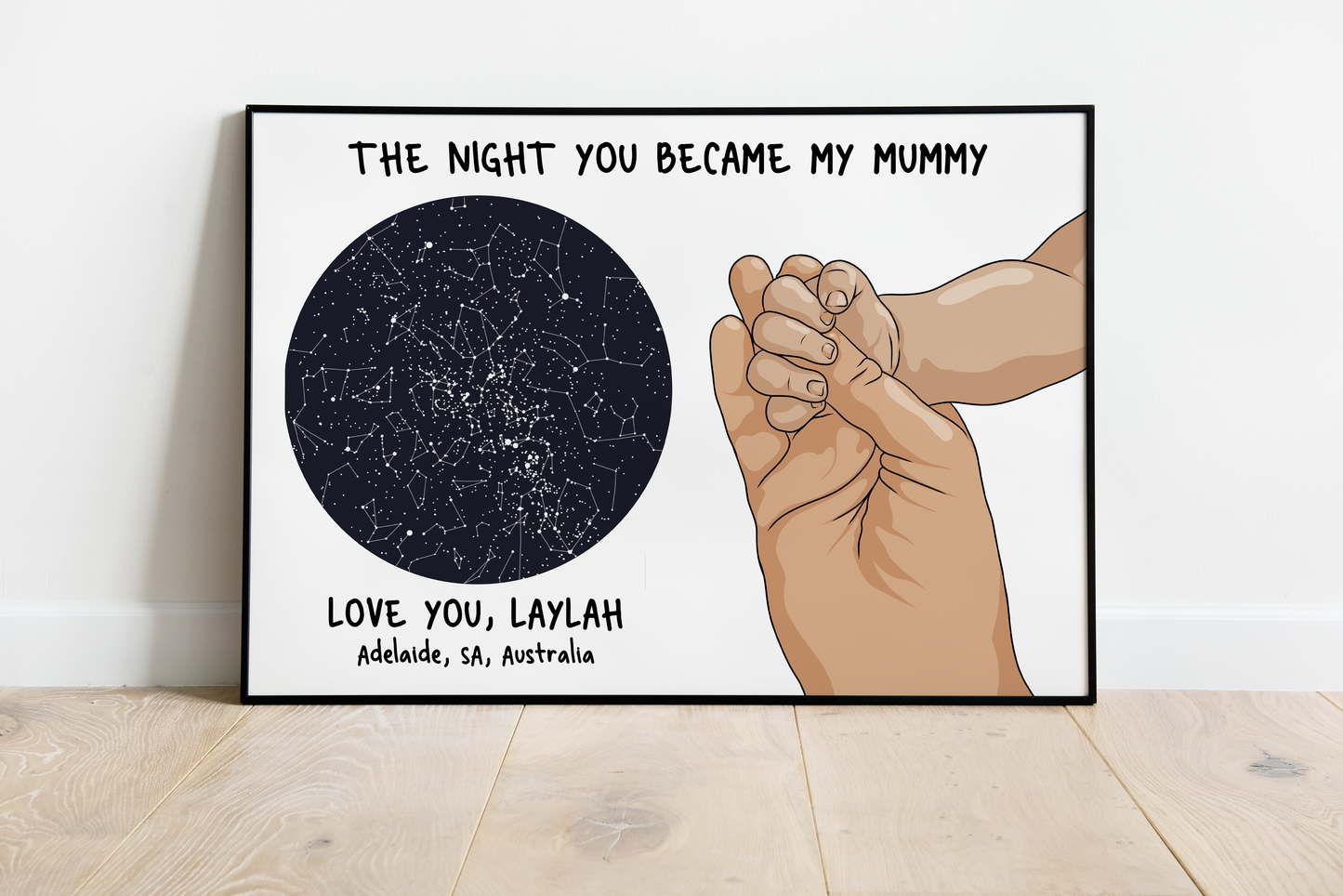 'The night you became Mummy' - Personalised Star Map Print