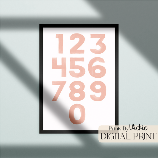 Watercolour Numbers Nursery Print