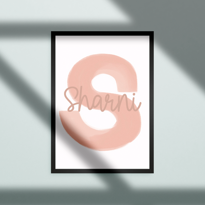 Watercolour Custom Letter Nursery Print