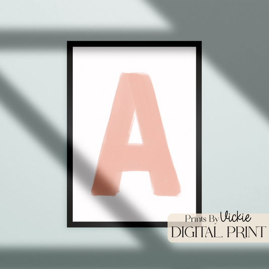 Watercolour Letter A-Z Baby Nursery Print