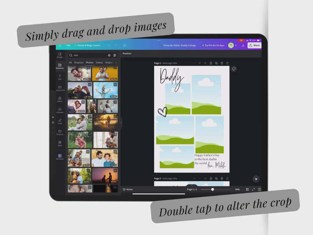 'Dad' Photo Print | Editable Canva Template