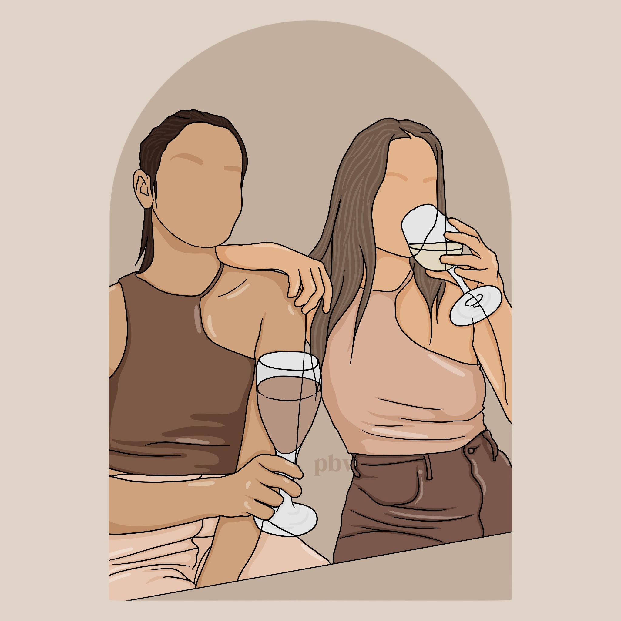 DISCOUNTED* Block Line Coloured | Custom Illustration